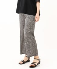 OLLHV33119 eur3(エウルキューブ) 【大きいサイズ】ジャージープリントパンツ ブラック(94)