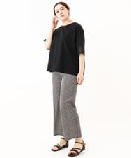 OLLHV33119 eur3(エウルキューブ) 【大きいサイズ】ジャージープリントパンツ ブラック(94)