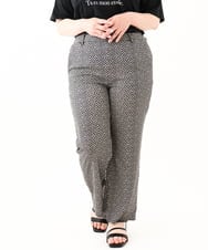 OLLHV33119 eur3(エウルキューブ) 【大きいサイズ】ジャージープリントパンツ ブラック(94)