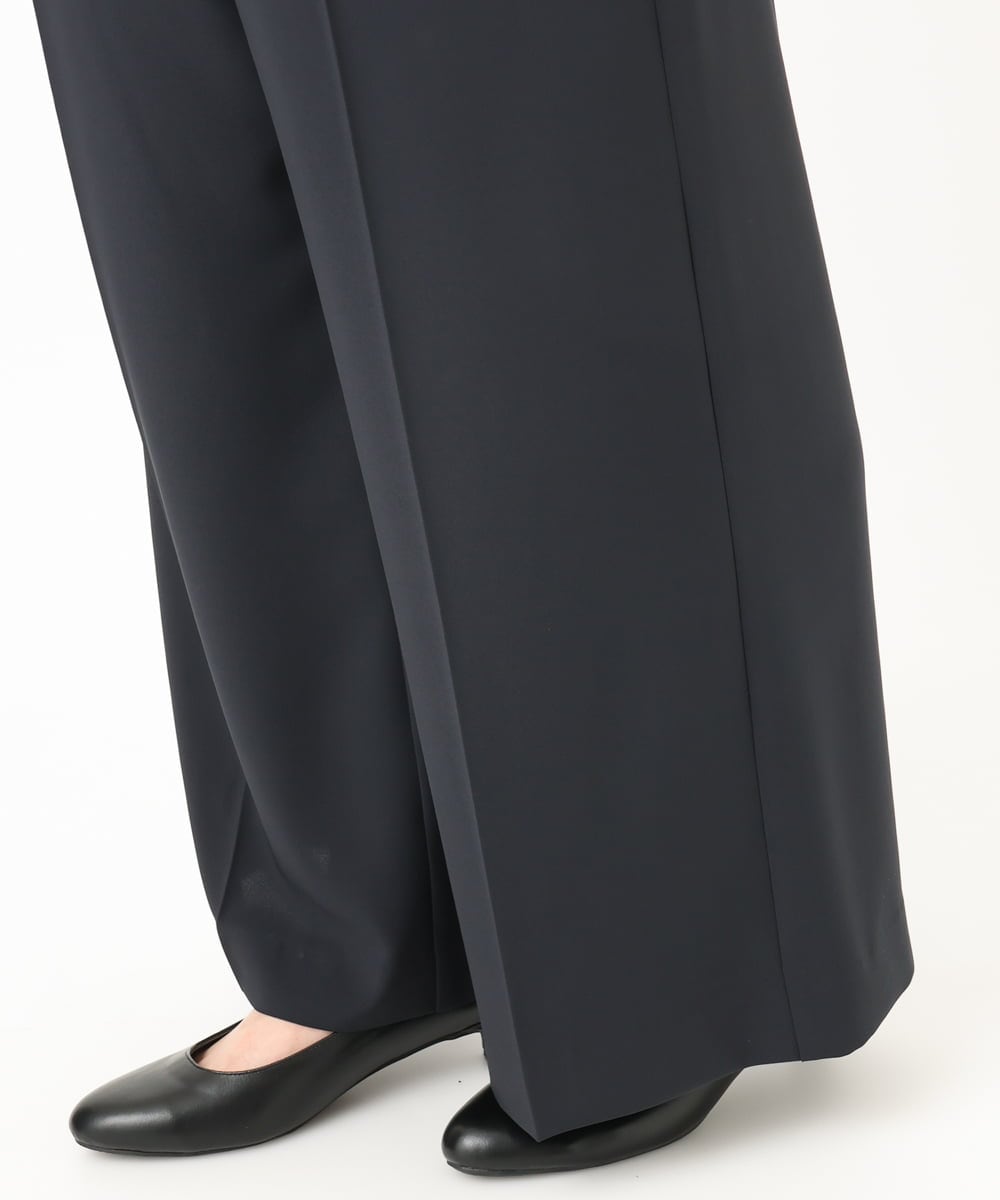 OLLIA18119 eur3(エウルキューブ) 【WEB先行販売】【大きいサイズ/接触冷感】カノコセンタープレスパンツ ネイビー(57)