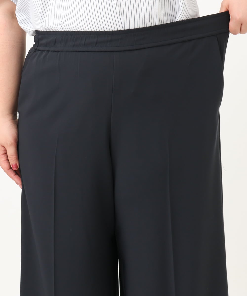 OLLIA18119 eur3(エウルキューブ) 【WEB先行販売】【大きいサイズ/接触冷感】カノコセンタープレスパンツ ネイビー(57)