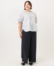 OLLIA18119 eur3(エウルキューブ) 【WEB先行販売】【大きいサイズ/接触冷感】カノコセンタープレスパンツ ネイビー(57)