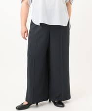 OLLIA18119 eur3(エウルキューブ) 【WEB先行販売】【大きいサイズ/接触冷感】カノコセンタープレスパンツ ネイビー(57)