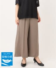 OLLIA18119 eur3(エウルキューブ) 【WEB先行販売】【大きいサイズ/接触冷感】カノコセンタープレスパンツ モカ(84)