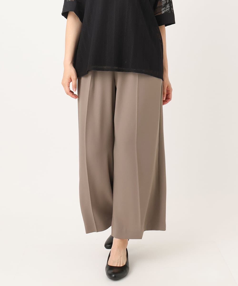 OLLIA18119 eur3(エウルキューブ) 【WEB先行販売】【大きいサイズ/接触冷感】カノコセンタープレスパンツ モカ(84)