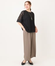 OLLIA18119 eur3(エウルキューブ) 【WEB先行販売】【大きいサイズ/接触冷感】カノコセンタープレスパンツ モカ(84)