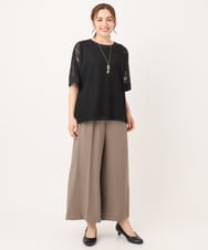 OLLIA18119 eur3(エウルキューブ) 【WEB先行販売】【大きいサイズ/接触冷感】カノコセンタープレスパンツ モカ(84)