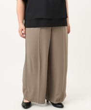OLLIA18119 eur3(エウルキューブ) 【WEB先行販売】【大きいサイズ/接触冷感】カノコセンタープレスパンツ モカ(84)