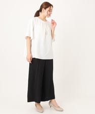 OLLIA18119 eur3(エウルキューブ) 【WEB先行販売】【大きいサイズ/接触冷感】カノコセンタープレスパンツ ブラック(94)