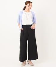 OLLIA18119 eur3(エウルキューブ) 【WEB先行販売】【大きいサイズ/接触冷感】カノコセンタープレスパンツ ブラック(94)