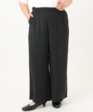 OLLIA18119 eur3(エウルキューブ) 【WEB先行販売】【大きいサイズ/接触冷感】カノコセンタープレスパンツ ブラック(94)
