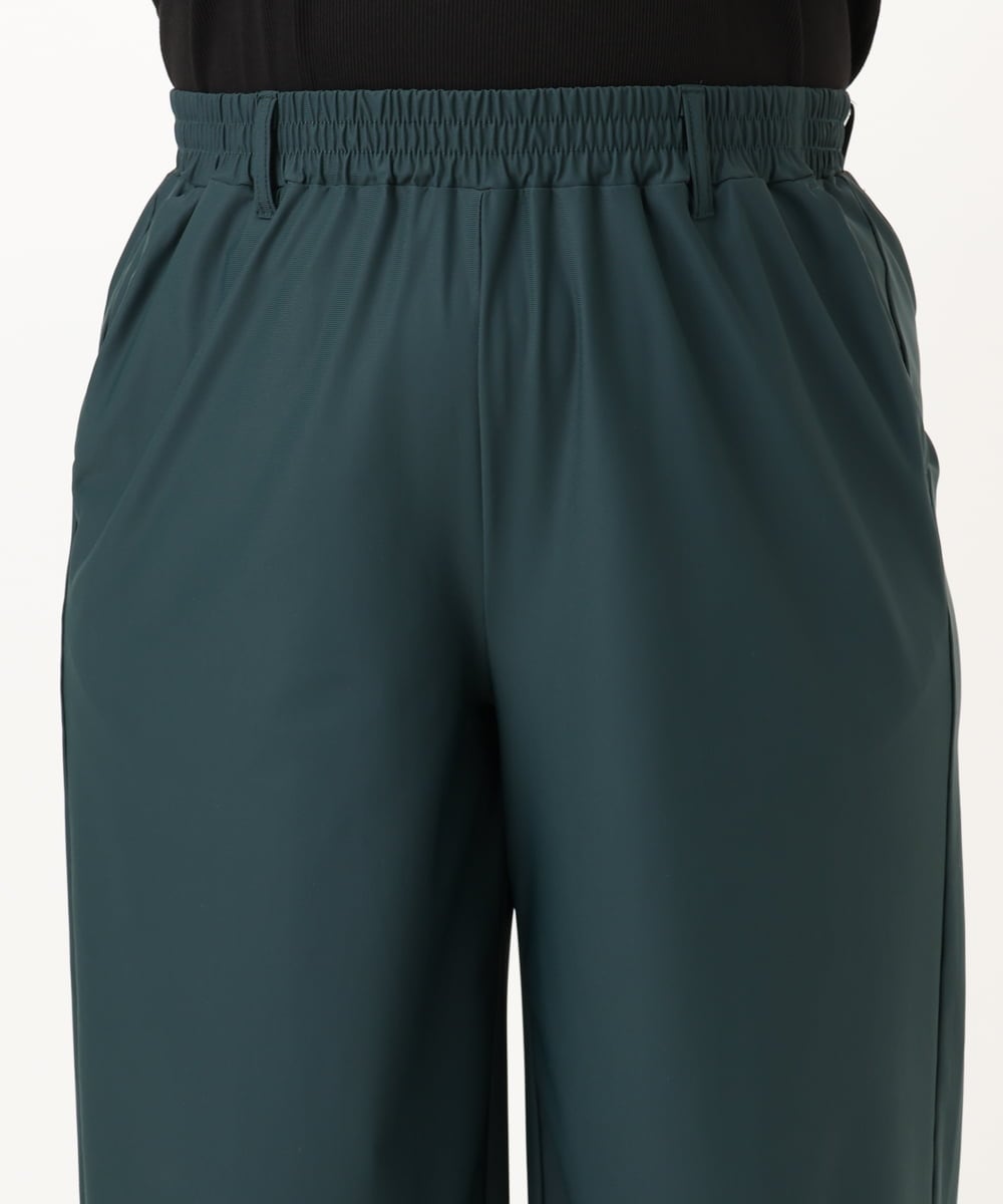 OLLIA38099 eur3(エウルキューブ) 【大きいサイズ/接触冷感】ナイロンストレッチワイドパンツ グリーン(35)