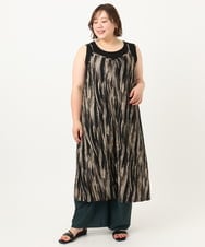 OLLIA38099 eur3(エウルキューブ) 【大きいサイズ/接触冷感】ナイロンストレッチワイドパンツ グリーン(35)