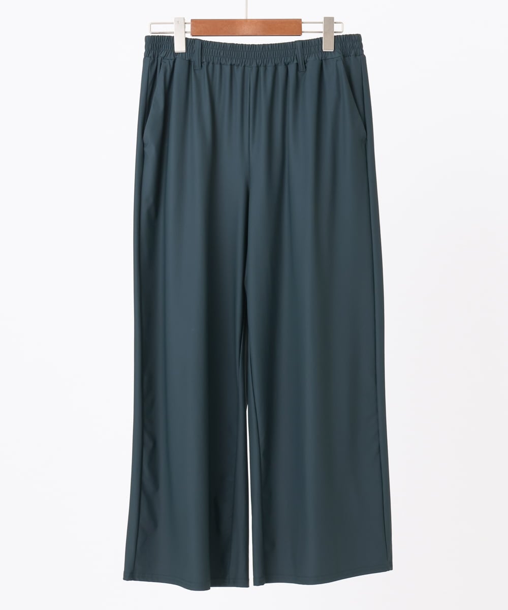OLLIA38099 eur3(エウルキューブ) 【大きいサイズ/接触冷感】ナイロンストレッチワイドパンツ グリーン(35)