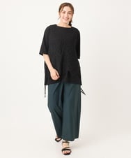 OLLIA38099 eur3(エウルキューブ) 【大きいサイズ/接触冷感】ナイロンストレッチワイドパンツ グリーン(35)