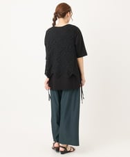 OLLIA38099 eur3(エウルキューブ) 【大きいサイズ/接触冷感】ナイロンストレッチワイドパンツ グリーン(35)