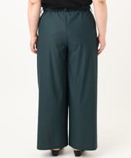 OLLIA38099 eur3(エウルキューブ) 【大きいサイズ/接触冷感】ナイロンストレッチワイドパンツ グリーン(35)