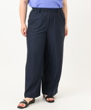 OLLIA38099 eur3(エウルキューブ) 【大きいサイズ/接触冷感】ナイロンストレッチワイドパンツ ネイビー(57)