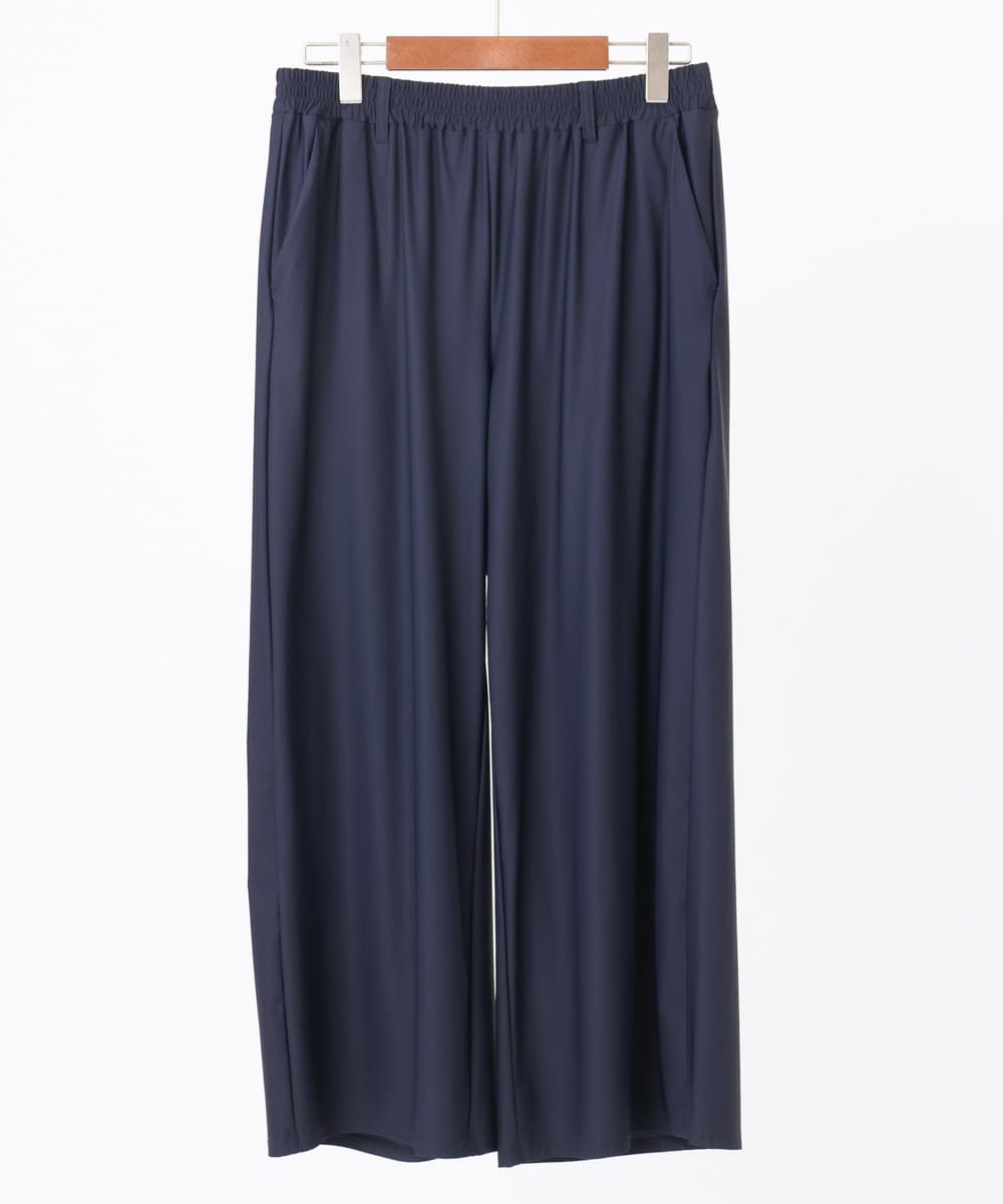 OLLIA38099 eur3(エウルキューブ) 【大きいサイズ/接触冷感】ナイロンストレッチワイドパンツ ネイビー(57)