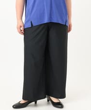 OLLIA38099 eur3(エウルキューブ) 【大きいサイズ/接触冷感】ナイロンストレッチワイドパンツ ブラック(94)