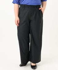 OLLIA38099 eur3(エウルキューブ) 【大きいサイズ/接触冷感】ナイロンストレッチワイドパンツ ブラック(94)