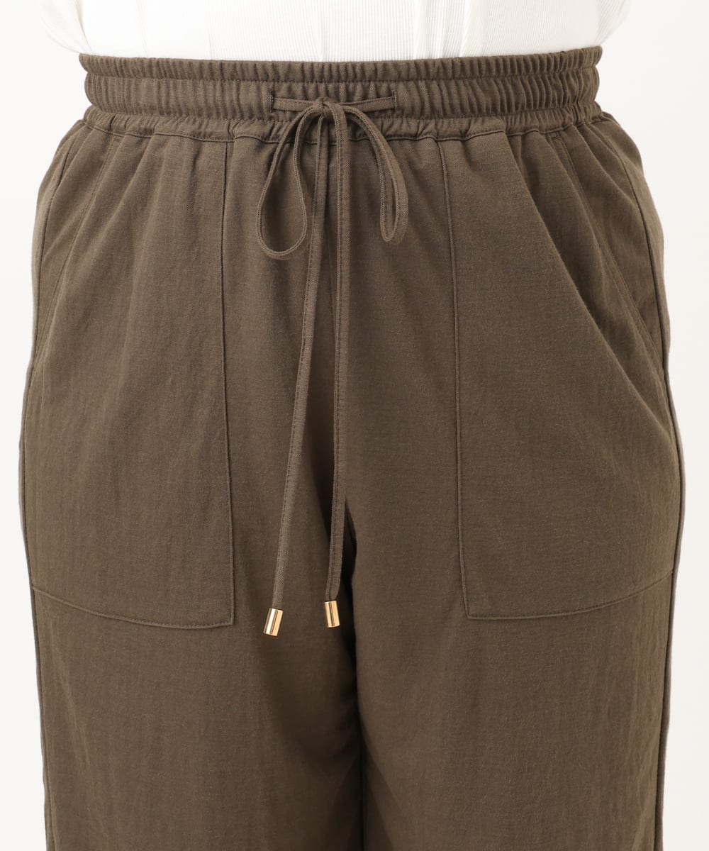 OLLIA44129 eur3(エウルキューブ) 【大きいサイズ/接触冷感】カノコワイドパンツ カーキ(36)