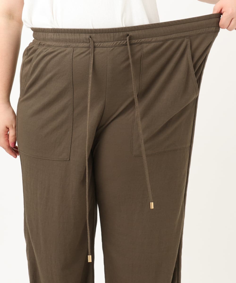 OLLIA44129 eur3(エウルキューブ) 【大きいサイズ/接触冷感】カノコワイドパンツ カーキ(36)