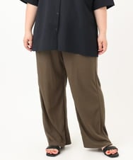OLLIA44129 eur3(エウルキューブ) 【大きいサイズ/接触冷感】カノコワイドパンツ カーキ(36)