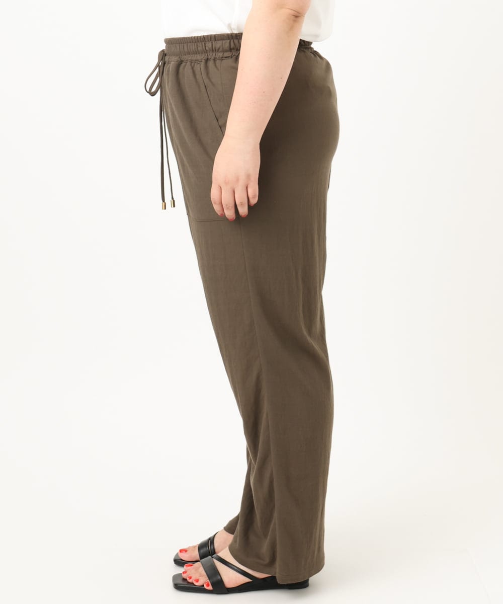 OLLIA44129 eur3(エウルキューブ) 【大きいサイズ/接触冷感】カノコワイドパンツ カーキ(36)