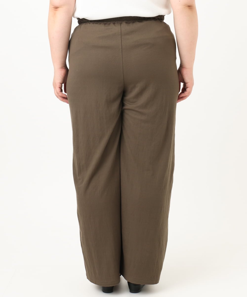 OLLIA44129 eur3(エウルキューブ) 【大きいサイズ/接触冷感】カノコワイドパンツ カーキ(36)