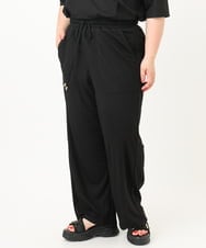 OLLIA44129 eur3(エウルキューブ) 【大きいサイズ/接触冷感】カノコワイドパンツ ブラック(94)