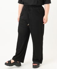 OLLIA44129 eur3(エウルキューブ) 【大きいサイズ/接触冷感】カノコワイドパンツ ブラック(94)