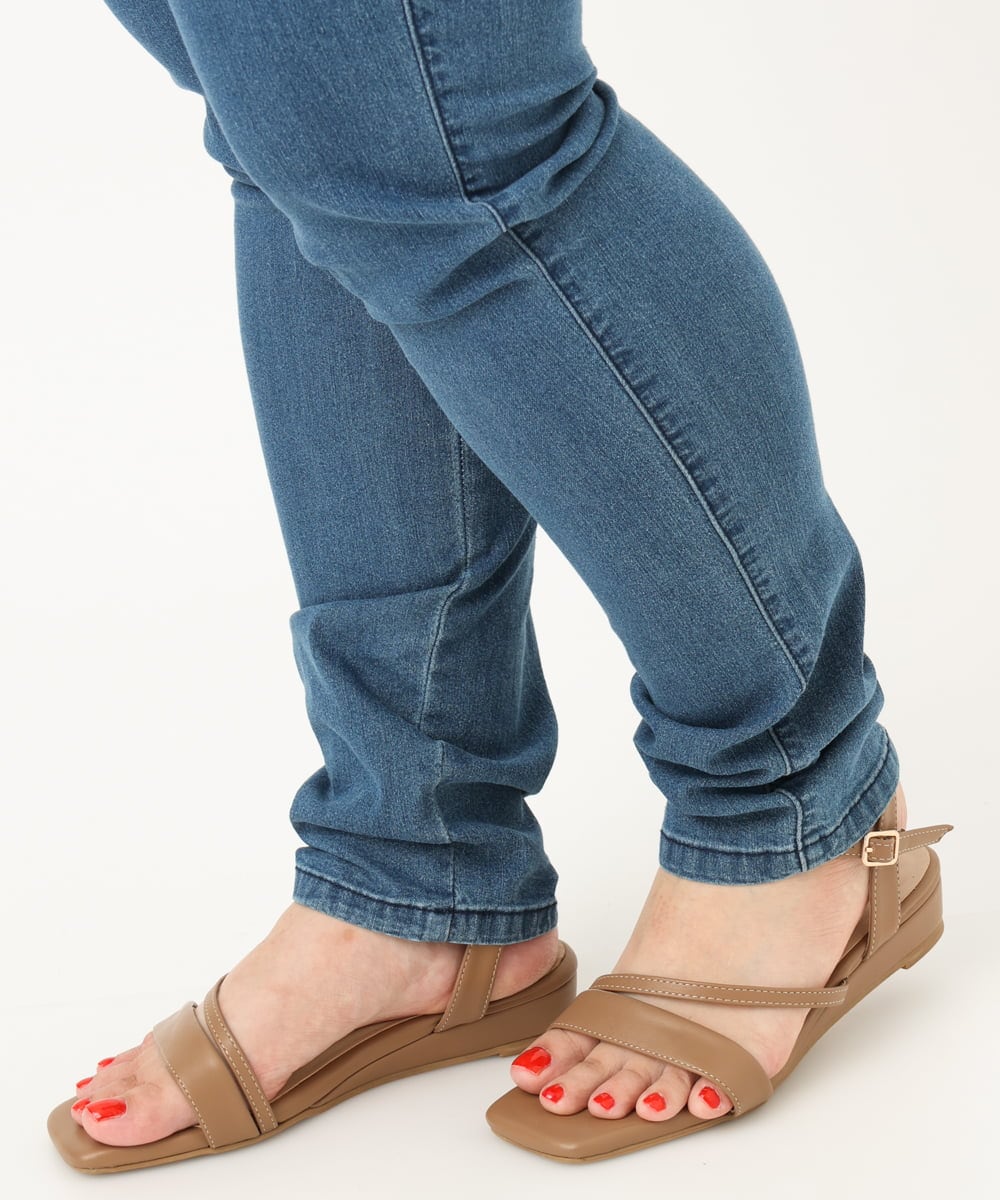 OLLIA45089 eur3(エウルキューブ) 【大きいサイズ/接触冷感】スリムストレッチデニムパンツ ネイビー(57)