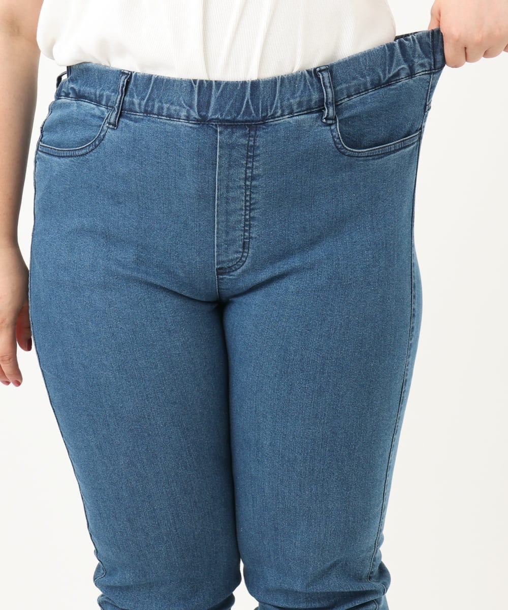 OLLIA45089 eur3(エウルキューブ) 【大きいサイズ/接触冷感】スリムストレッチデニムパンツ ネイビー(57)