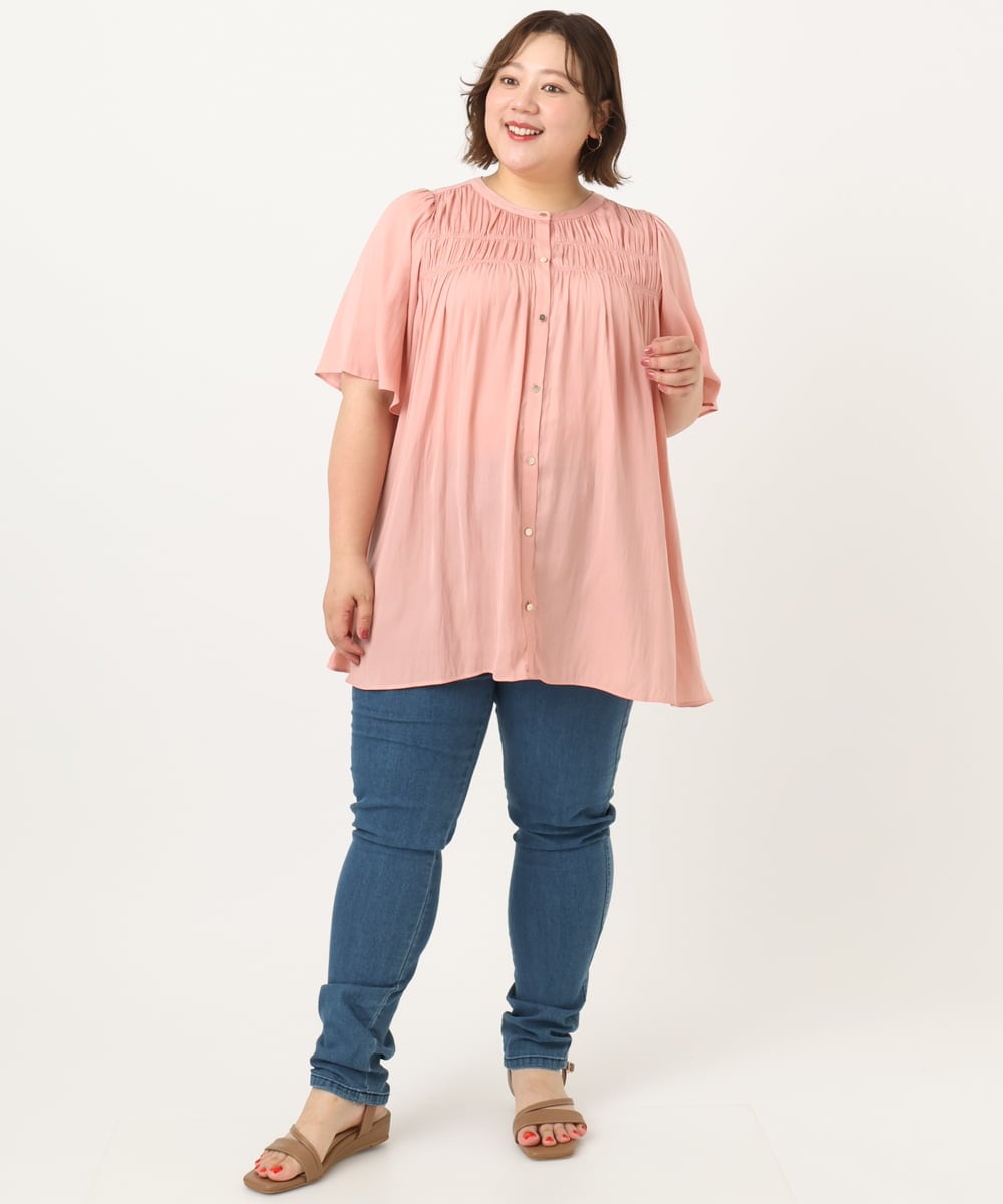 OLLIA45089 eur3(エウルキューブ) 【大きいサイズ/接触冷感】スリムストレッチデニムパンツ ネイビー(57)
