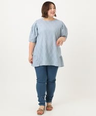 OLLIA45089 eur3(エウルキューブ) 【大きいサイズ/接触冷感】スリムストレッチデニムパンツ ネイビー(57)
