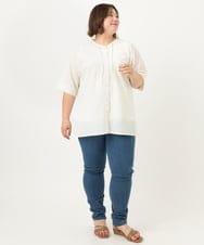 OLLIA45089 eur3(エウルキューブ) 【大きいサイズ/接触冷感】スリムストレッチデニムパンツ ネイビー(57)