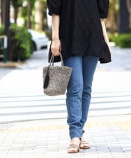 OLLIA45089 eur3(エウルキューブ) 【大きいサイズ/接触冷感】スリムストレッチデニムパンツ ネイビー(57)