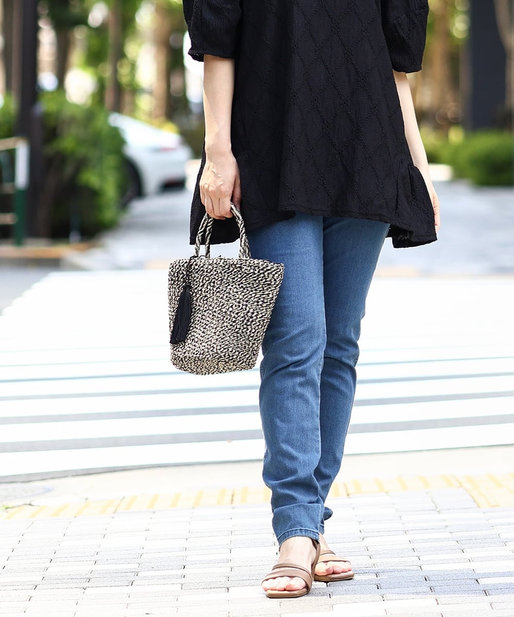 OLLIA45089 eur3(エウルキューブ) 【大きいサイズ/接触冷感】スリムストレッチデニムパンツ ネイビー(57)