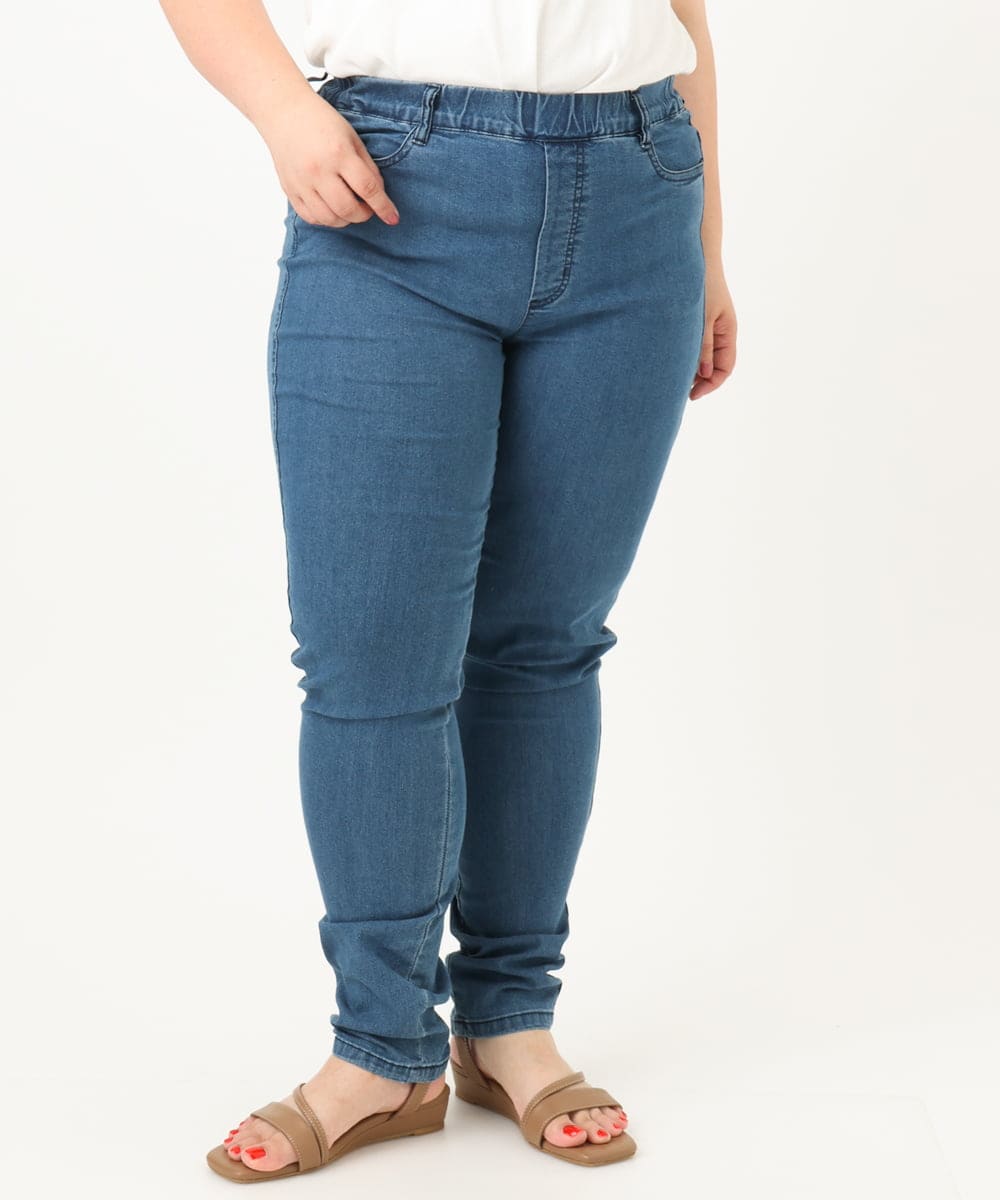 OLLIA45089 eur3(エウルキューブ) 【大きいサイズ/接触冷感】スリムストレッチデニムパンツ ネイビー(57)