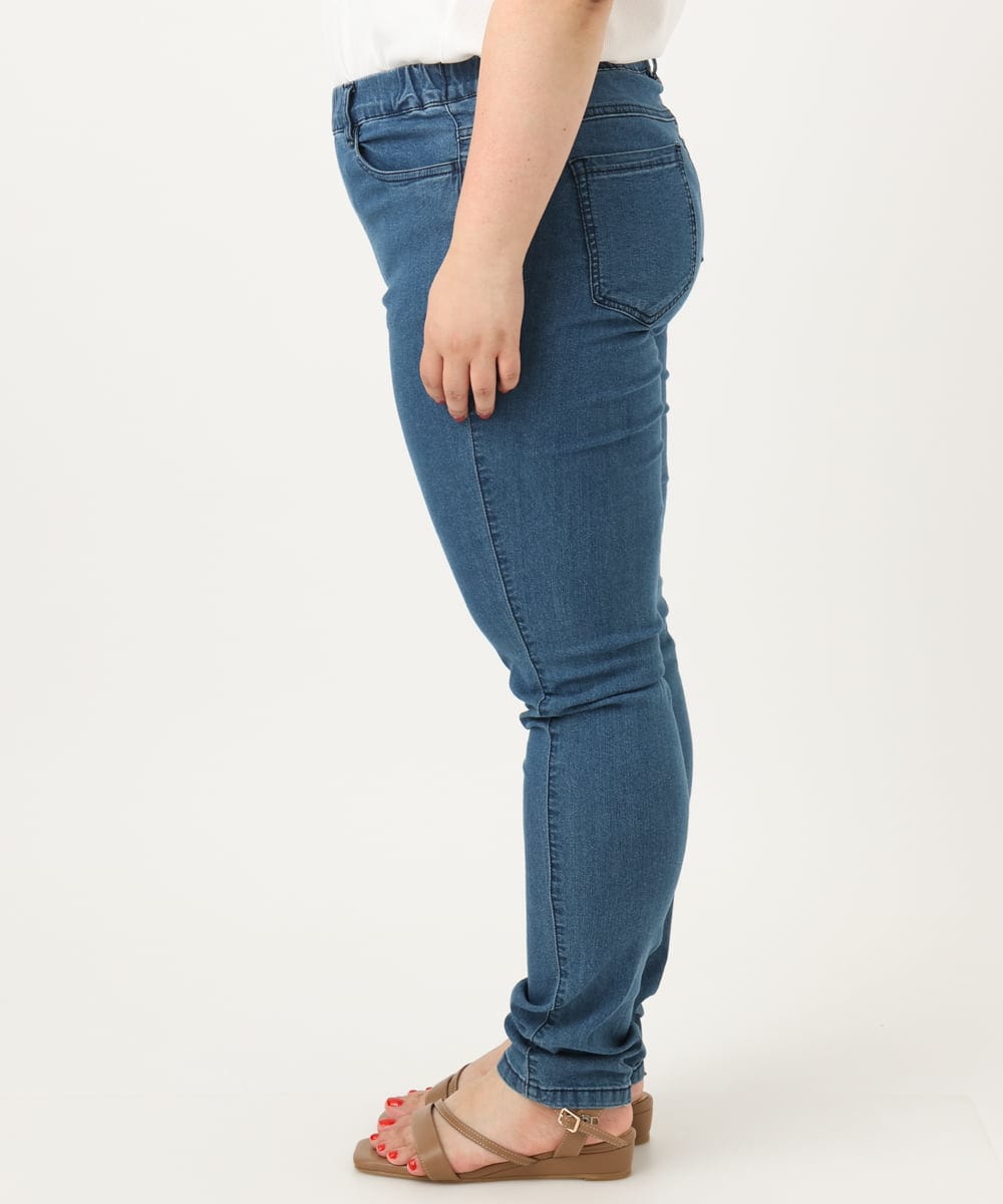 OLLIA45089 eur3(エウルキューブ) 【大きいサイズ/接触冷感】スリムストレッチデニムパンツ ネイビー(57)