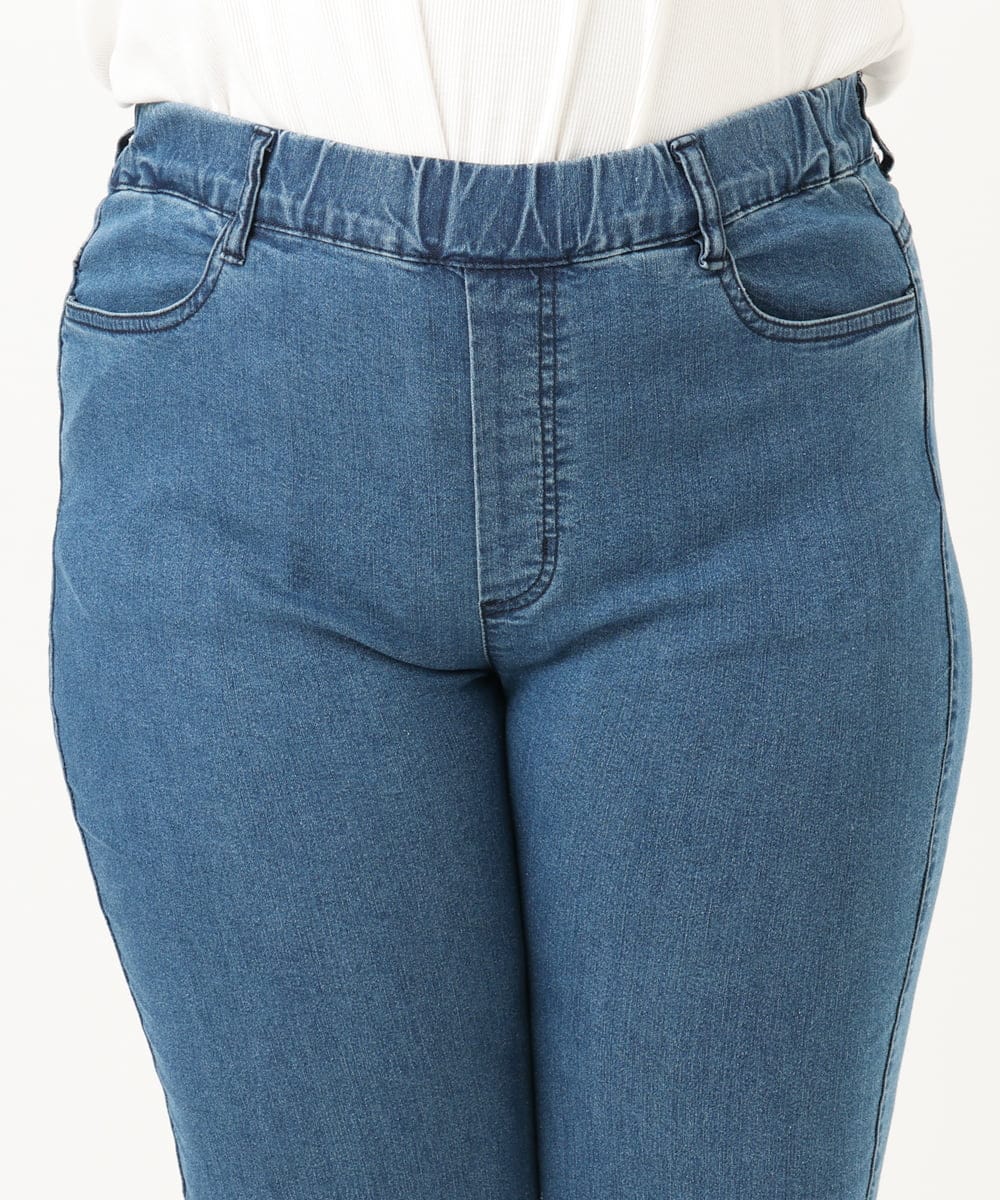 OLLIA45089 eur3(エウルキューブ) 【大きいサイズ/接触冷感】スリムストレッチデニムパンツ ネイビー(57)