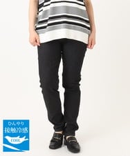 OLLIA45089 eur3(エウルキューブ) 【大きいサイズ/接触冷感】スリムストレッチデニムパンツ ブラック(94)
