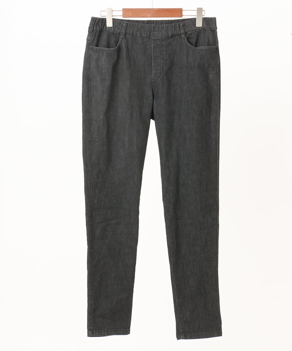 OLLIA45089 eur3(エウルキューブ) 【大きいサイズ/接触冷感】スリムストレッチデニムパンツ ブラック(94)