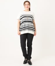 OLLIA45089 eur3(エウルキューブ) 【大きいサイズ/接触冷感】スリムストレッチデニムパンツ ブラック(94)
