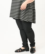 OLLIA45089 eur3(エウルキューブ) 【大きいサイズ/接触冷感】スリムストレッチデニムパンツ ブラック(94)