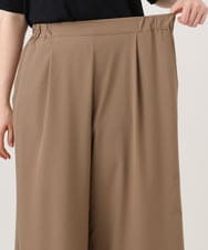 OLLID23099 eur3(エウルキューブ) 【WEB先行販売】【大きいサイズ/接触冷感】エステルストレッチワイドパンツ ベージュ