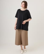 OLLID23099 eur3(エウルキューブ) 【WEB先行販売】【大きいサイズ/接触冷感】エステルストレッチワイドパンツ ベージュ