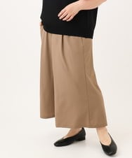 OLLID23099 eur3(エウルキューブ) 【WEB先行販売】【大きいサイズ/接触冷感】エステルストレッチワイドパンツ ベージュ