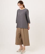 OLLID23099 eur3(エウルキューブ) 【大きいサイズ/接触冷感】エステルストレッチワイドパンツ ベージュ